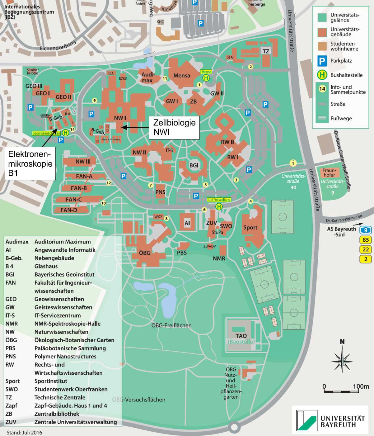 Campusplan Zellbiologie